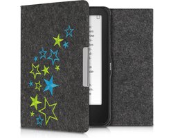 kwmobile hoes geschikt voor Tolino Vision 1 / 2 / 3 / 4 HD - E-reader beschermhoes in lichtgroen / blauw / donkergrijs - Sterren Mix design