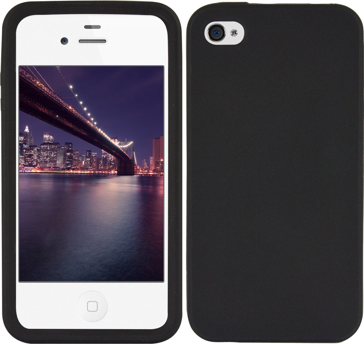 kwmobile telefoonhoesje geschikt voor Apple iPhone 4 / 4S - Hoesje voor smartphone - Back cover in zwart