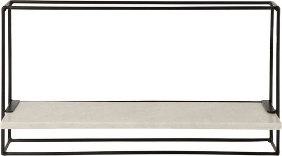 J-Line muurrek 1 Plank - ijzer/marmer - zwart/wit - large