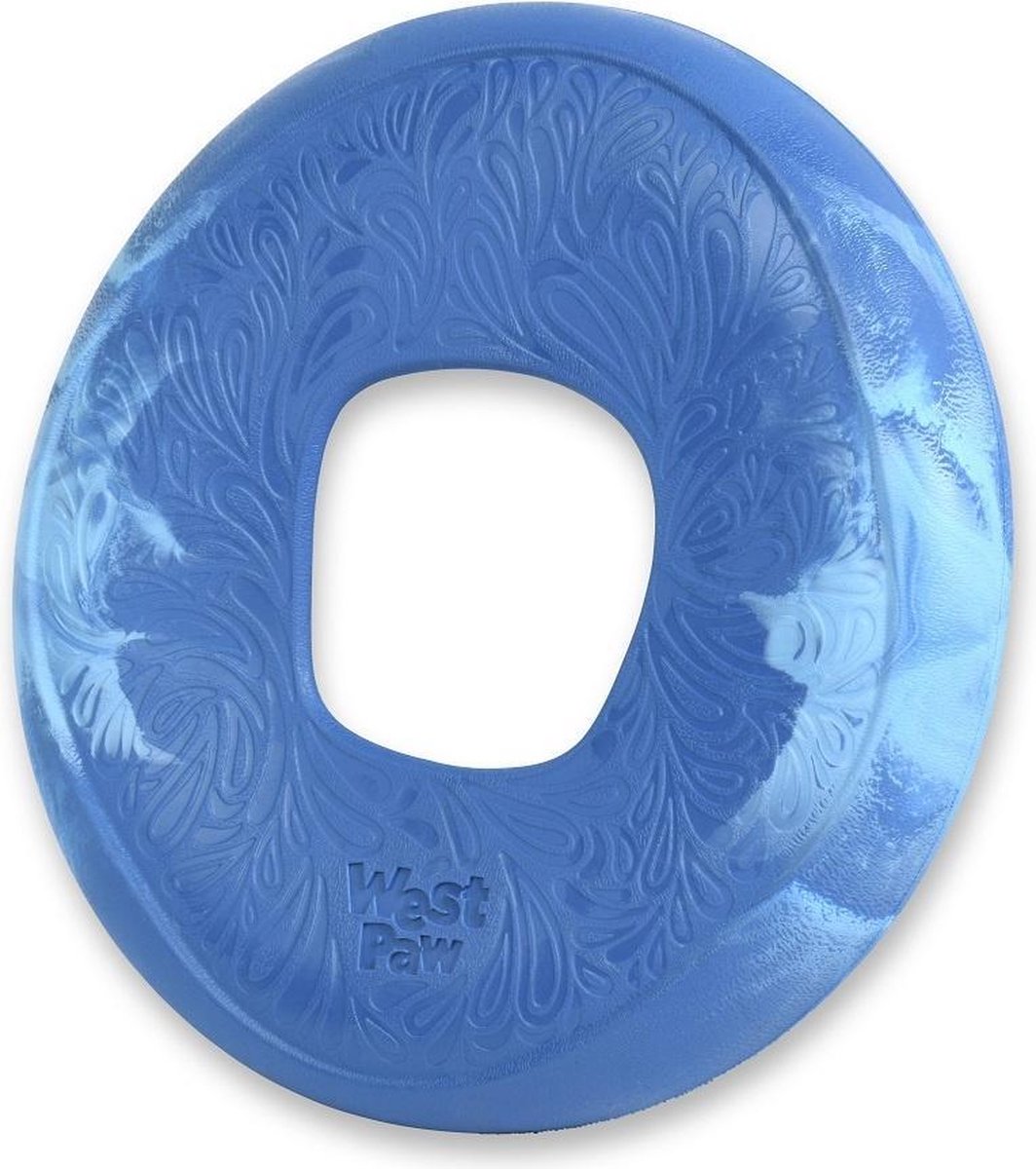 West Paw Seaflex™ Sailz - Duurzaam Hondenspeelgoed - Frisbee in Roze, Groen en Blauw - Voor gemiddeld sterke Kauwers en Honden die graag Rennen - Sailz Surf Blauw