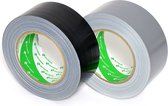 Nichiban - Duct tape - 50mm x 25m - Zwart / Zilver - 2 pack