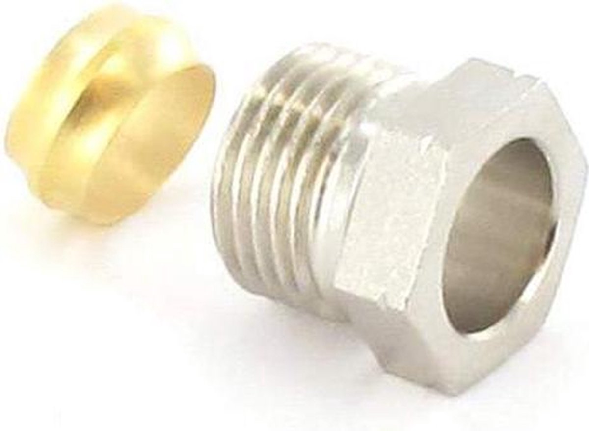 Resideo Koppeling FIG Cu-, stalen buis, G 1/2 AG, 15 mm - voordeelverpakking, FIG1/2CS15-10