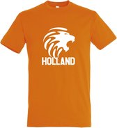 Oranje EK voetbal T-shirt met “ Leeuw en Holland “ print Wit maat XS