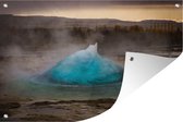The Rising Geysir in European Iceland Garden poster 120x80 cm - Toile de jardin / Toile d'extérieur / Peintures d'extérieur (décoration de jardin)