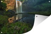 Tuinposter - Tuindoek - Tuinposters buiten - Waterval in bos - 120x80 cm - Tuin