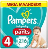 Pampers Baby Dry Pants - Maat 4 - Mega Maandbox - 216 luierbroekjes