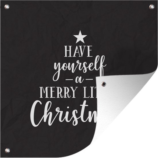 Quote Kerst Have yourself a merry little Christmas met een zwarte achtergrond