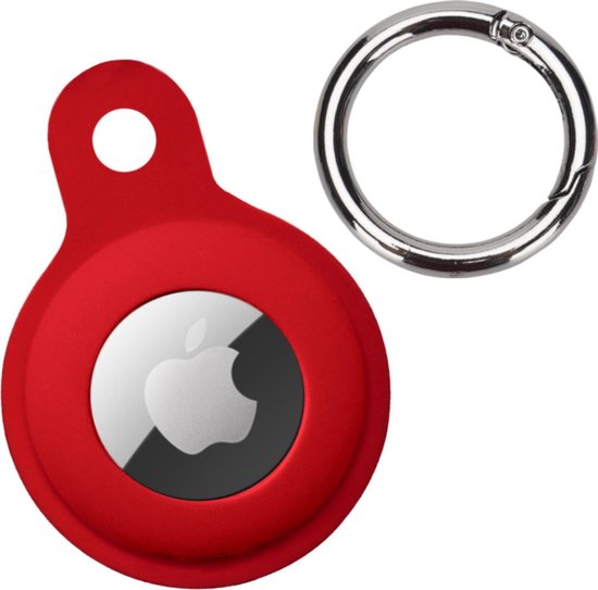 Airtag porte-clés étui rouge - Siliconen Airtag porte-clés étui rouge - Air tag porte-clés étui en Siliconen - porte-clés rouge Airtag
