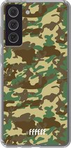 6F hoesje - geschikt voor Samsung Galaxy S21 FE -  Transparant TPU Case - Jungle Camouflage #ffffff