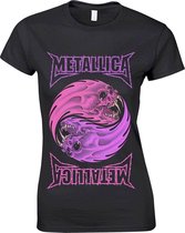 Metallica - Yin Yang Purple Dames T-shirt - M - Zwart