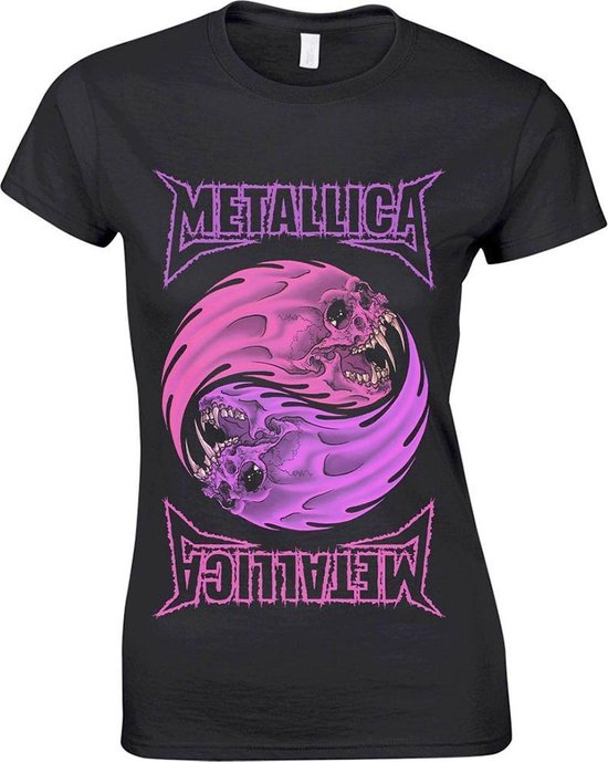 Op de loer liggen Slechthorend royalty Metallica - Yin Yang Purple Dames T-shirt - M - Zwart | bol