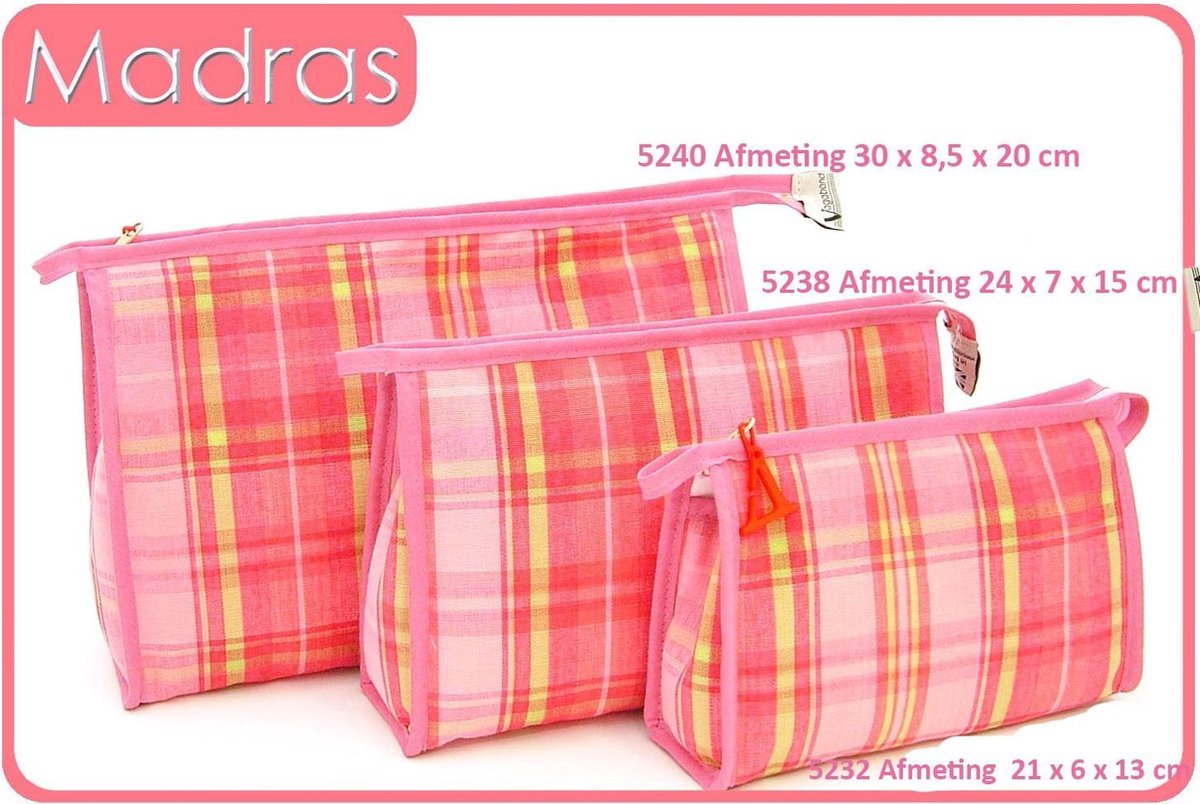 Vagabond-Toilettas-Large Holdall "Madras" 5238-afmeting 24 x 7 x 15 cm.