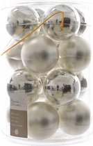 Kerstballen - Zilver - Blinkend & Mat - Set van 16 - In glas - Kerstboom - Kerstversiering