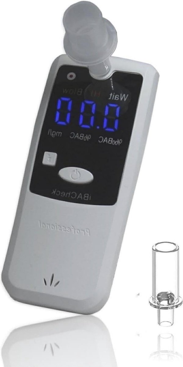 Goedkoopste Alcohol Pocket Tester met LED-indicator - Laag energieverbruik - Capaciteit voor 350 tests - Eenvoudige bediening - 10 geheugenelementen. Alcoholtesters