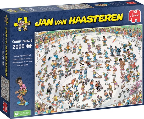 Foto: Jan van haasteren skateboarden in de bowl 2000 stukjes puzzel legpuzzel