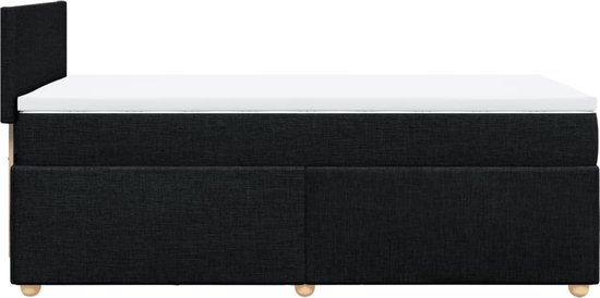 vidaXL - Boxspring - met - matras - stof - zwart - 100x200 - cm
