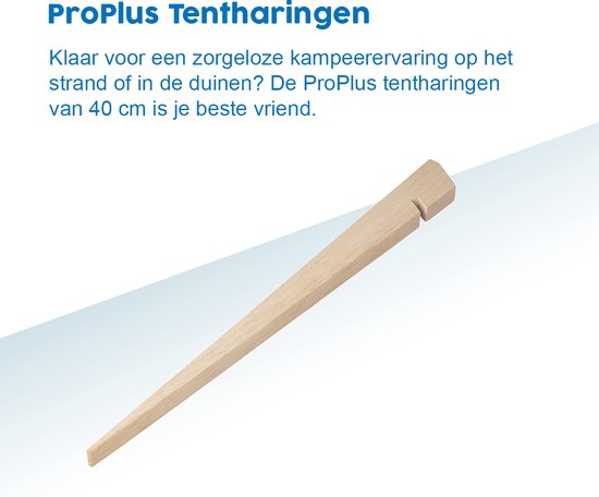 ProPlus Tentharing - 40 cm - Zandharing - Lichtgewicht - Stormharingen - Grondharing - Tentpennen - Tentverankering - voor Tenten - Hout - 4 stuks - Bruin van ProPlus — afbeelding 3