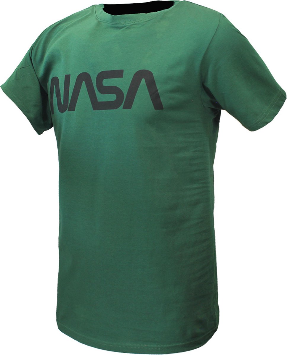 NASA T-Shirt Groen Zwart Logo - Officiële Merchandise - XXL