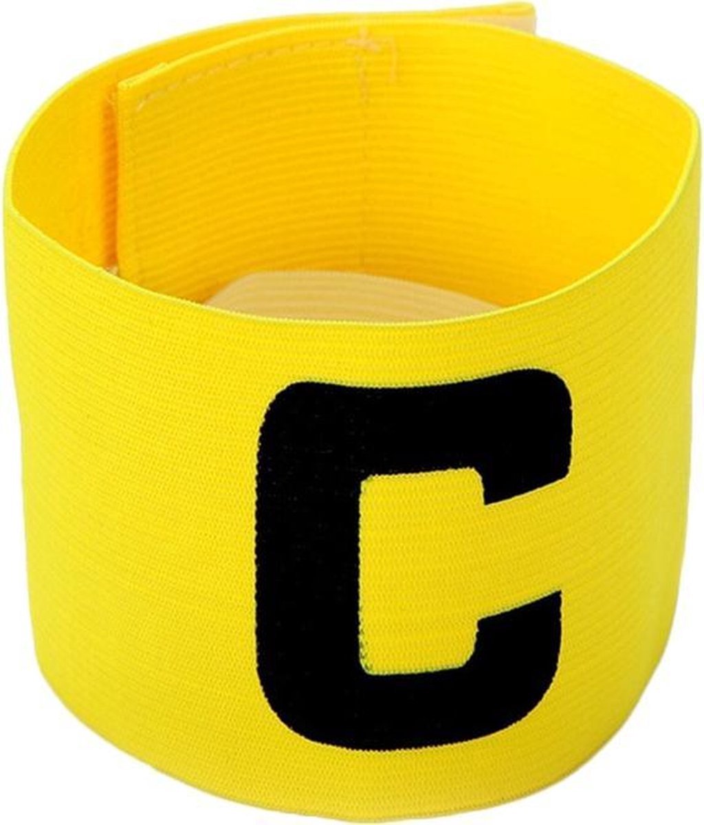 Scoby - Aanvoerdersband voor voetbal en hockey - Senior - C - Captain - Verstelbaar - Unisex - Geel