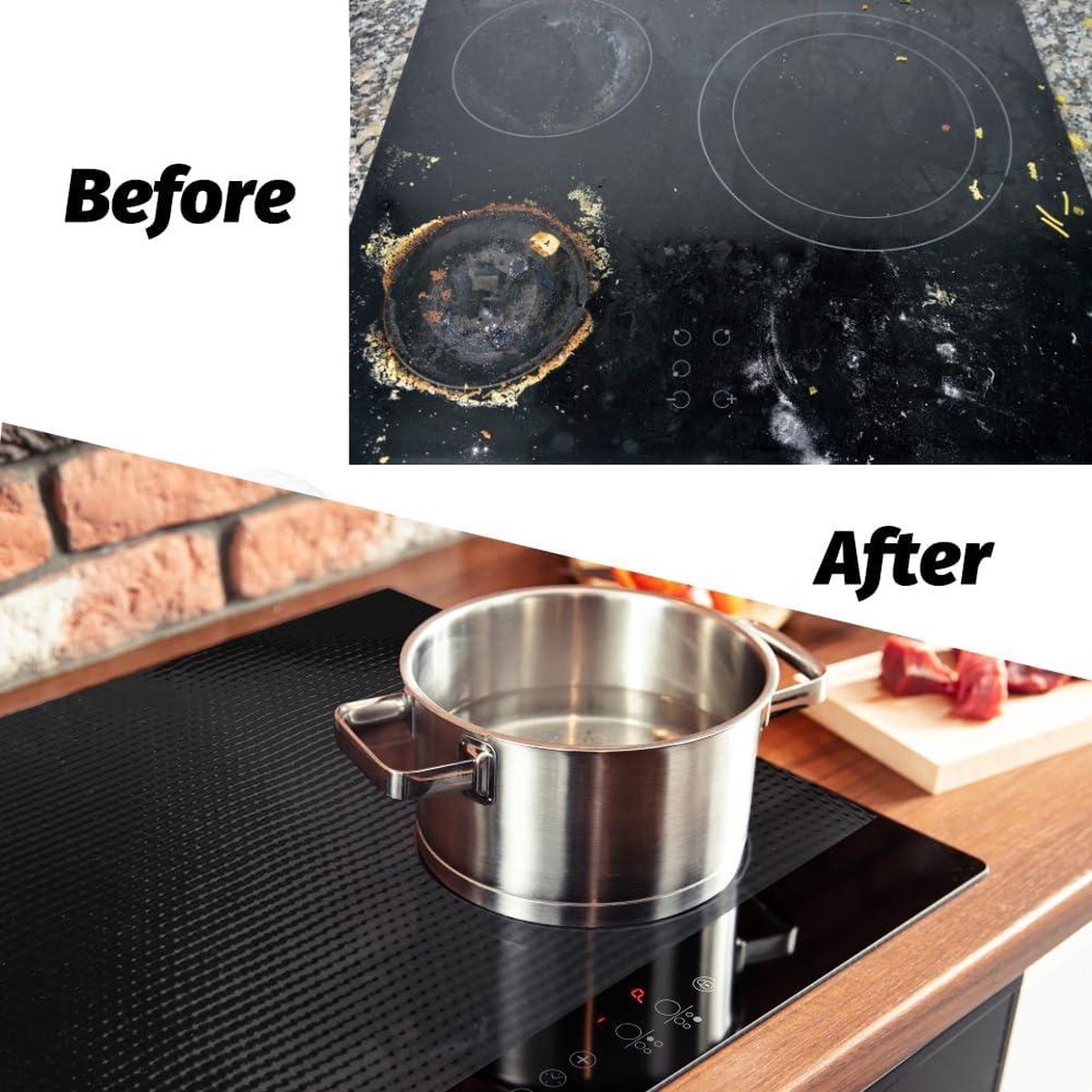 Tapis De Protection Pour Induction Oemmn 52x78 Cm - Silicone, Antidérapant, Anti-rayures, Résistant à 230°C Tapis Réutilisable Lave-vaisselle
