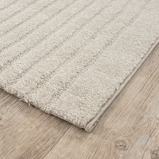 le tapis Elisa, tapis de salon moderne, design géométrique, haute densité de poils, Beige, 080 x 150 cm