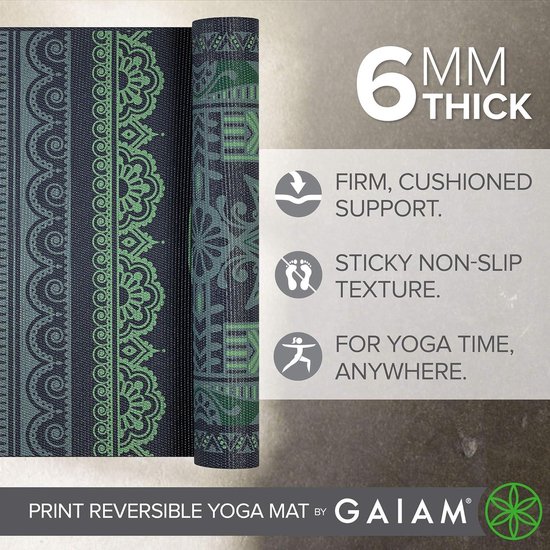 Premium Yogamat - Omkeerbaar 6 mm dik - Antislip voor yoga en pilates - Fitnessmat voor vloeroefeningen - 68 Inch x 24 Inch - Extra Dik van premium — afbeelding 5