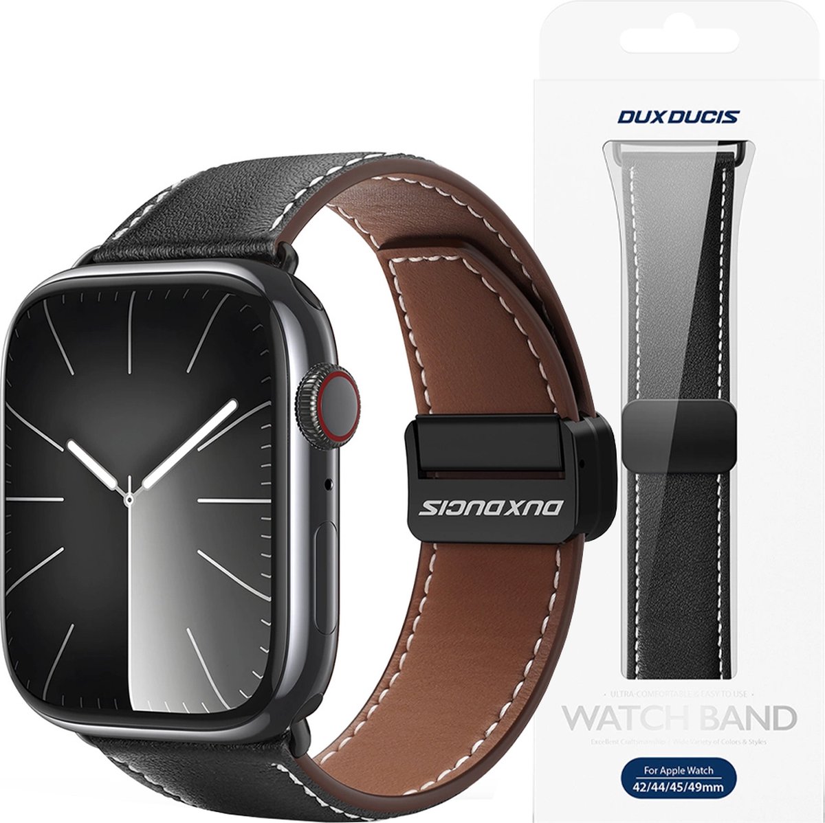 Dux - Ducis - Ya Band voor Apple Watch - 42 / 44 / 45 / 49 - mm - Zwart