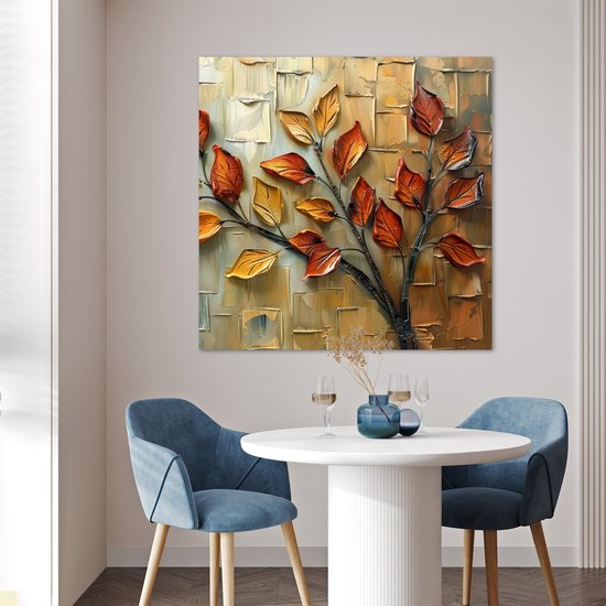Poster 100x100 cm - Arbre - Abstrait - Nature - Art - Posters - Décoration chambre - Décoration murale salon - Décoration murale chambre XXL