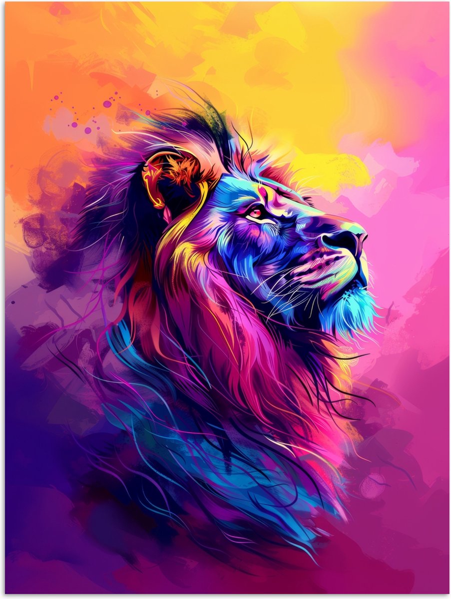YIMESOY Klassieke canvasposter Jezus leeuw van Juda muurkunst schilderij posters en prints Scandinavische muurfoto's voor woondecoratie A 50 x 70 cm zonder lijst