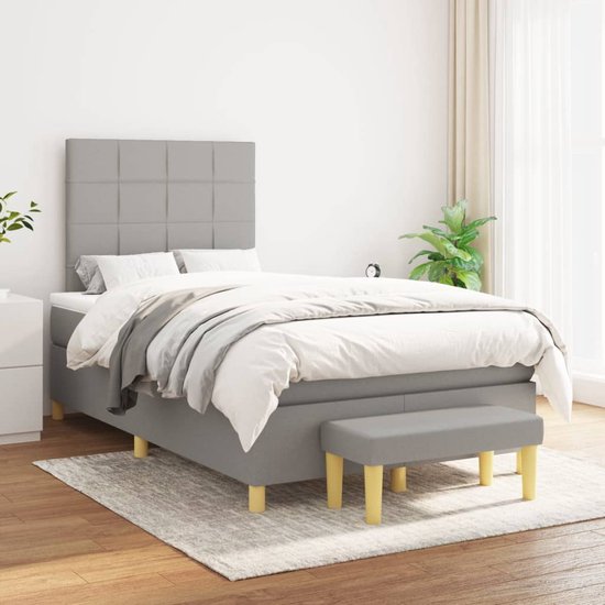 vidaXL Lit à sommier tapissier - Comfort - 120 x 200 cm - Matelas à ressorts ensachés - Lit