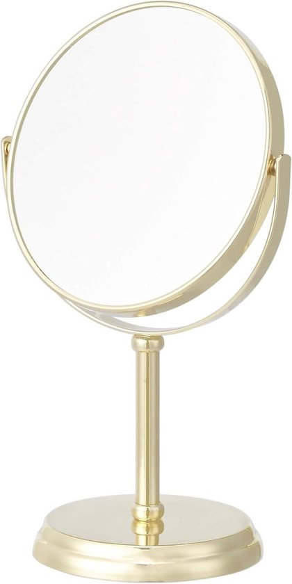 Make-up spiegel voor de tafel verguld en schildpad - 3-voudige vergroting - diameter