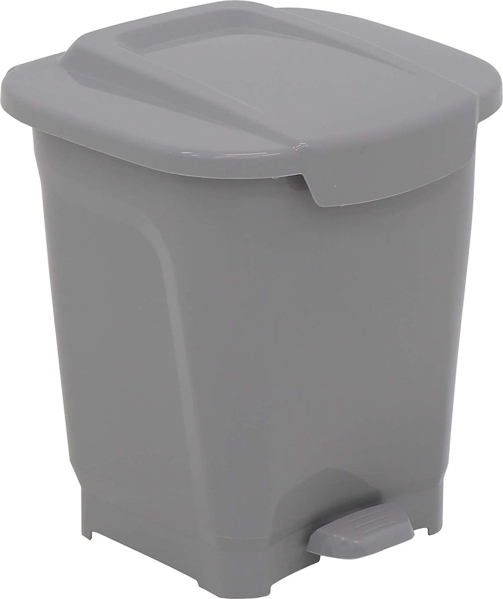 Goedkoopste Afval- en recyclingbak 15 liter met pedaal voor binnen en buiten - ruimtevriendelijk kunststof design