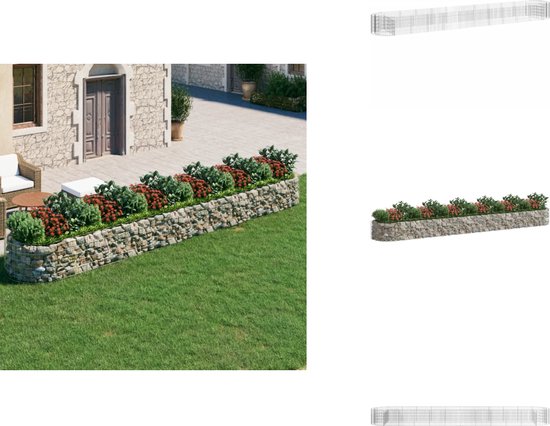 vidaXL - Gabion - plantenbak - verhoogd - 600x100x50 - cm - gegalvaniseerd - ijzer