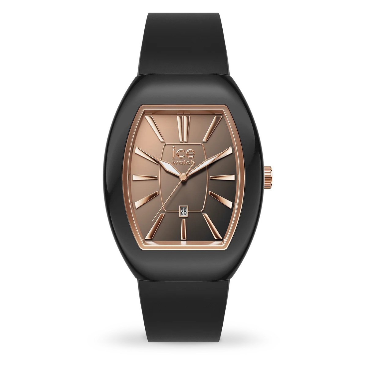 Ice-Watch - Ice boliday Dome Black sunset RG - Zwart dameshorloge met siliconen band - 024032 (Klein)