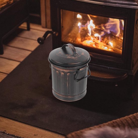 Zink emmer asemmer met deksel grijs 12 liter ideale open haard