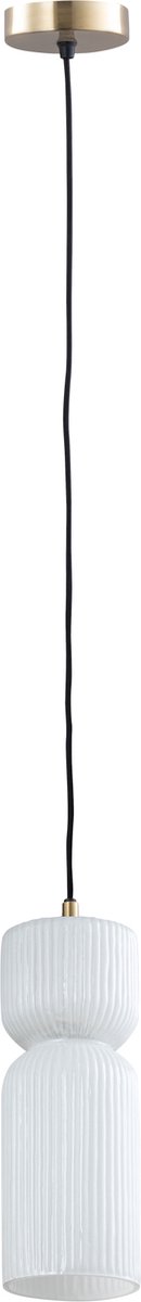 PTMD Hanglamp Zhen - 12x12x33 cm - Glas - Wit