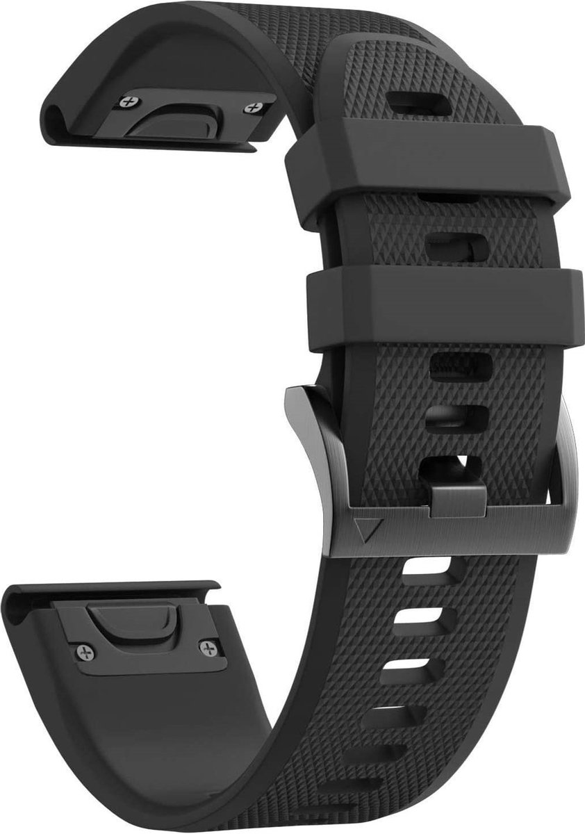 Band voor Garmin Fenix 7S / Fenix 6S / Fenix 5S / Instinct 2S/ Descent Mk2S/ D2 Delta S - Zwart siliconen 20 mm QuickFit Phonillico®