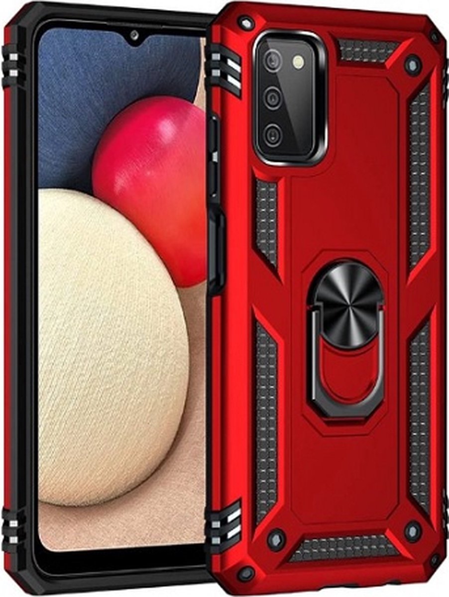 Samsung A03s Hybrid Armor Anti Shock Hoesje Rood