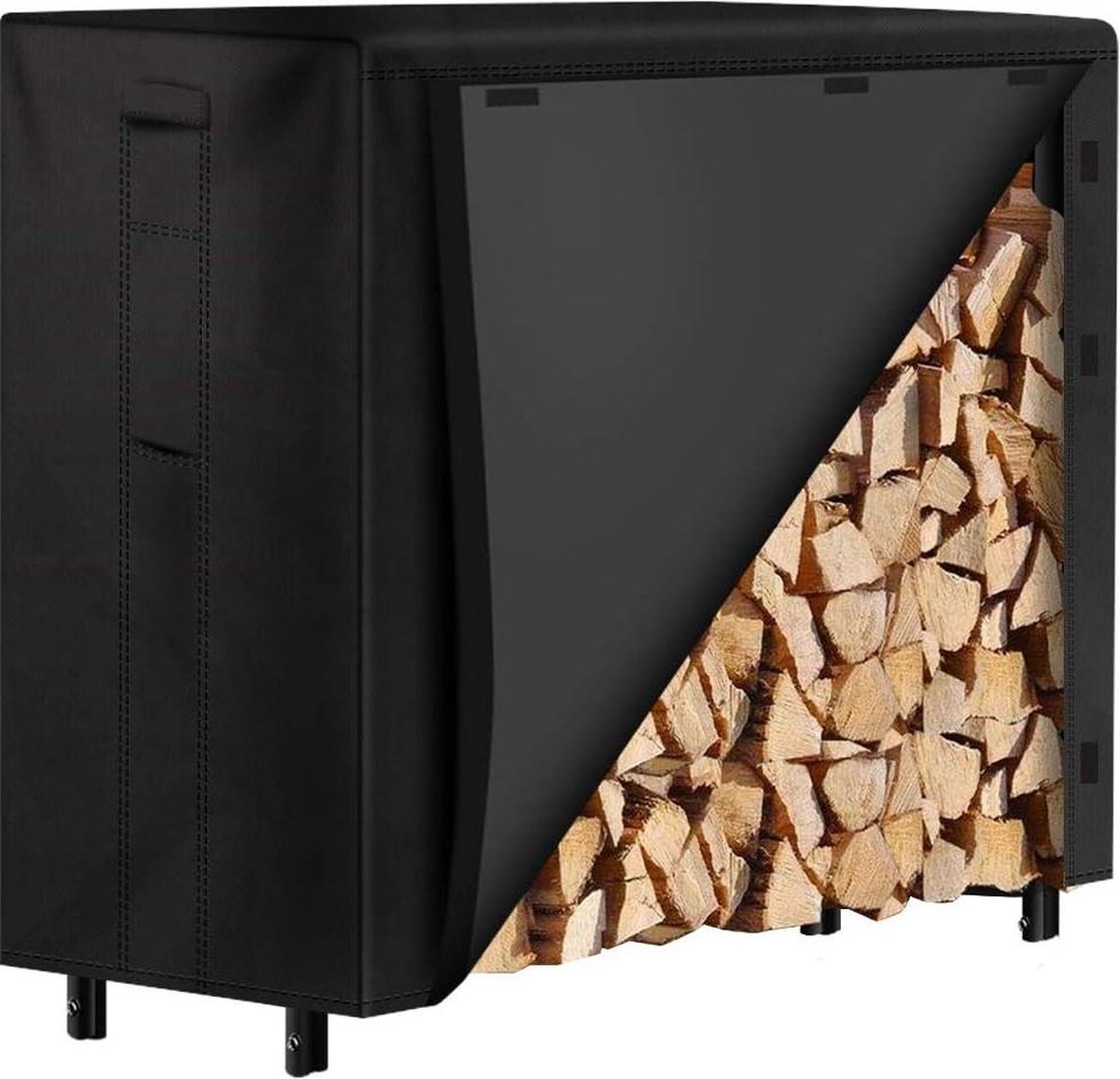 Haardhoutopslag - Houtopberging Grote Capaciteit Waterdichte Brandhoutafdekking UV-Bestendig - 122 cm x 61 cm x 107 cm 600D Oxford