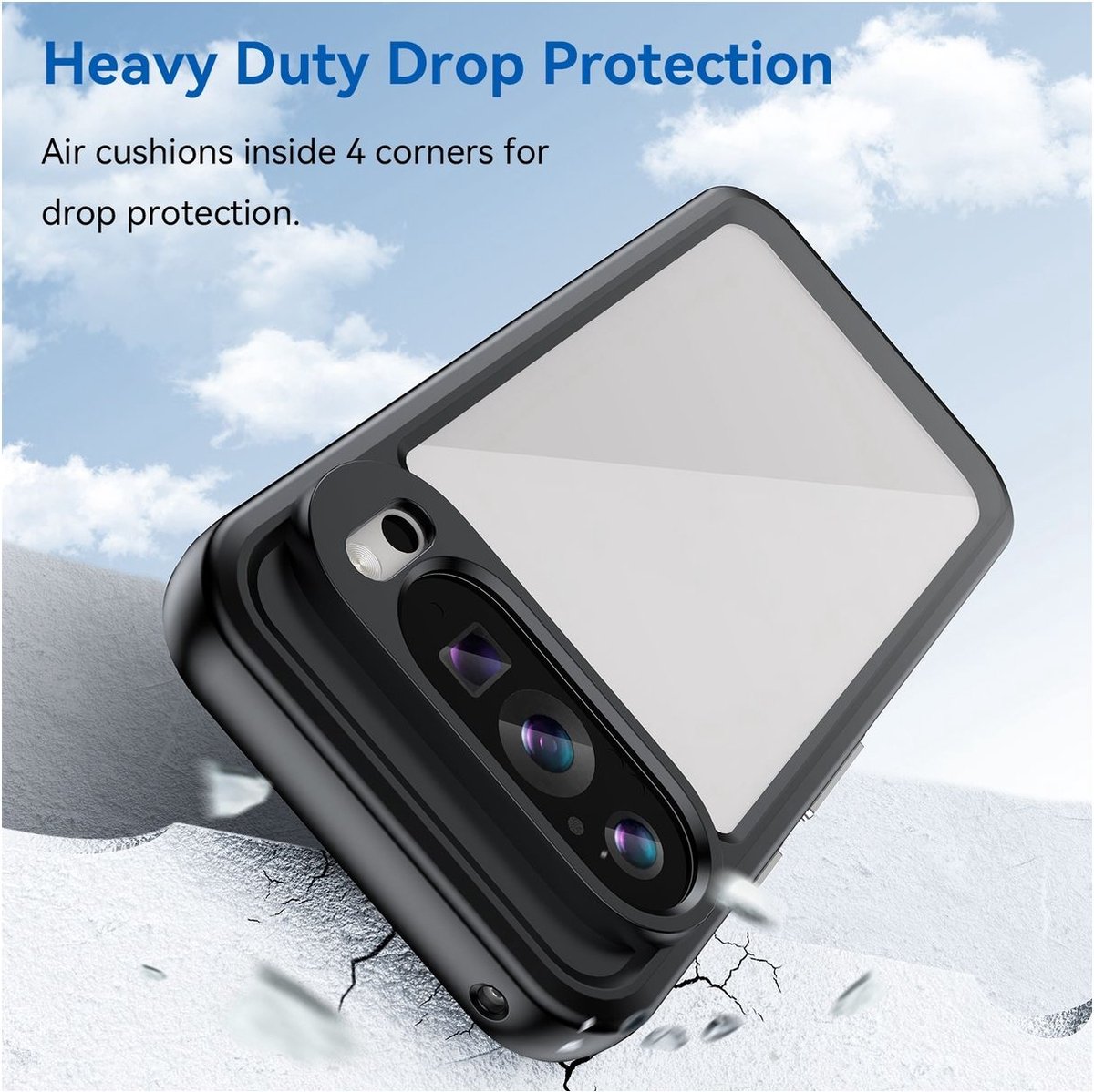 Mobigear Hoesje geschikt voor Google Pixel 9 Telefoonhoesje Hardcase | Mobigear Crystal Backcover | Pixel 9 Case | Back Cover - Zwart