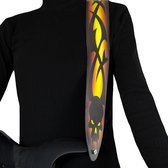 Gitaarband Direct naar leer Gele schedel met weerhaak Verstelbaar Voor akoestische-bas-elektrische gitaren Made in Canada.