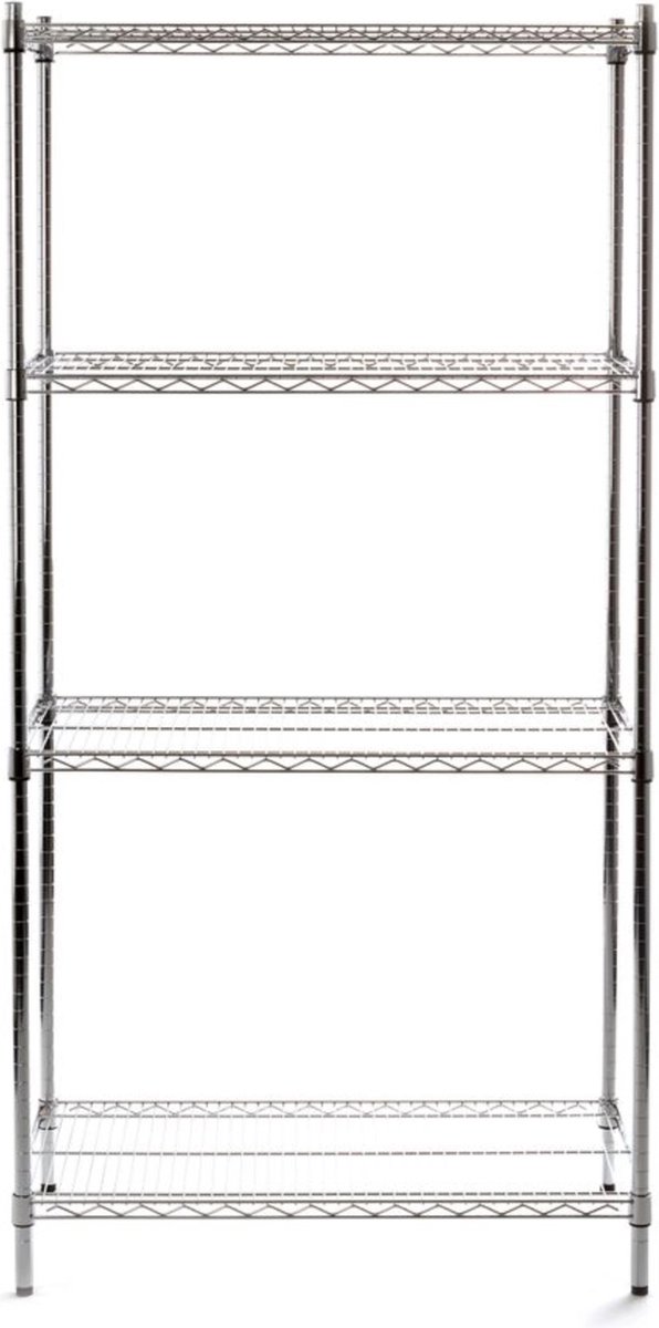 HENDI Extra stevig opbergrek – 4 verstelbare schappen – 910x455x1830 mm – verchroomd ijzer
