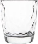 Verre transparent avec un motif ondulé et détaillé.