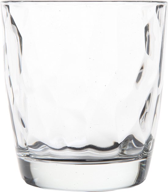 Verre transparent avec un motif ondulé et détaillé.