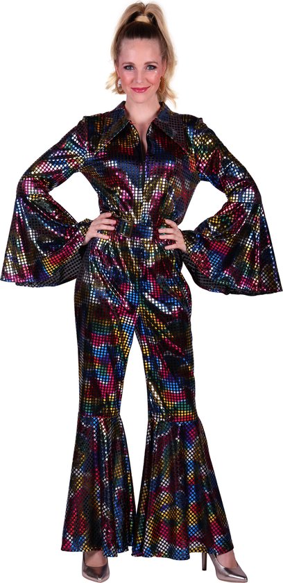 Catsuit Disco - Femme - Disco 80/90 - Hippie - Carnaval - Déguisements - Zwart - Taille XXL