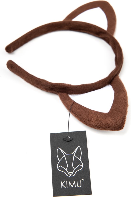 Petitebelle Lange oor hond hoofdband vlinderdas staart handschoenen 4-delig kostuum 1-5 j (bruin, één maat