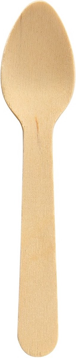 EcoEcho 10x stuks Houten wegwerp dessertlepels koffielepels bestek 10 cm Biologisch afbreekbaar composteerbaar Duurzaam Milieuvriendelijke milieubewuste keuze