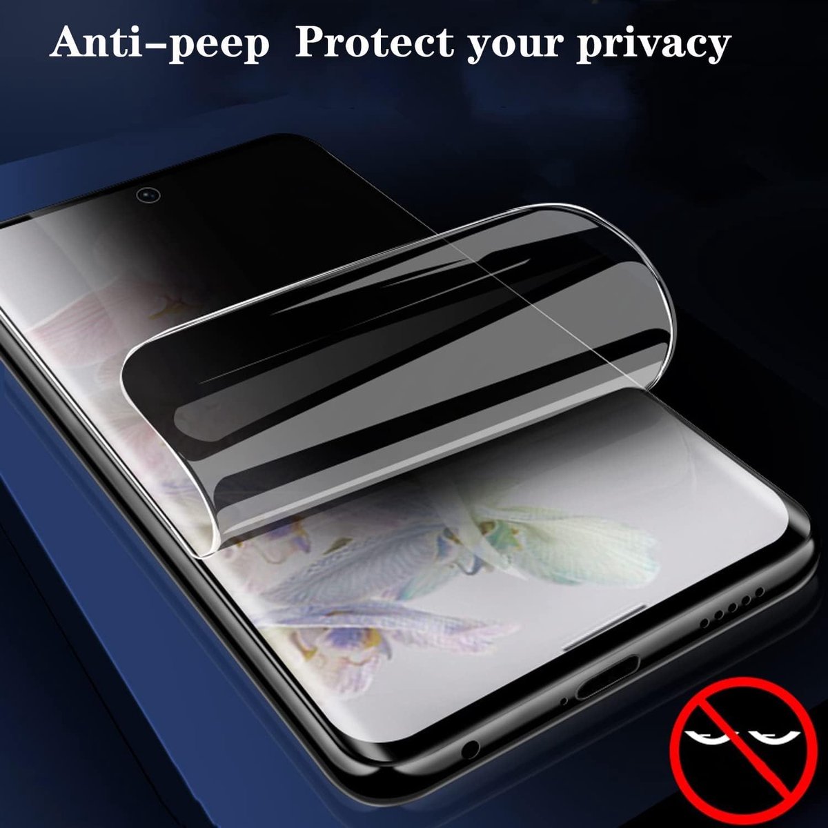 Motorola Moto Razr 2020 Lensun® Nano Privacy ScreenProtector - ‘Bullet Proof’, Anti-Kras, HD Helderheid, Oleofobe Coating, Eenvoudige Installatie - De Ultieme alternatief voor Privacy GlasProtectors / Tempered Glass - Bescherming
