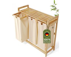 Equivera Wasmand 3 Vakken - Wassorteerder - Driedelige Wasmand - Organizer Kleding - Laundry Basket - Wasbox