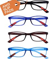 Amazotti Combi Lot de 3 couleurs, lunettes de lecture tendance ultra-légères - force +1.75